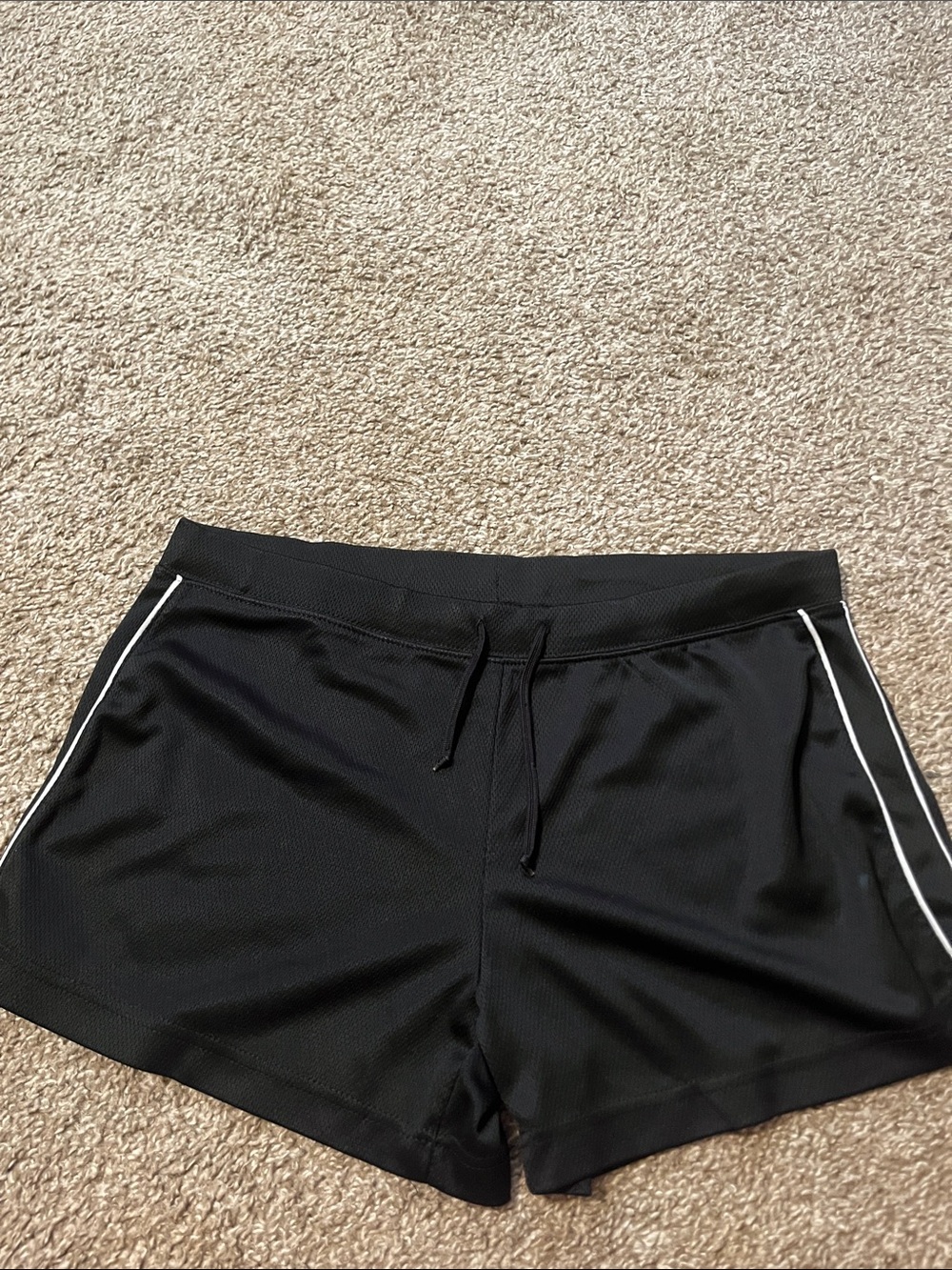Prospirit Black Athletic Shorts with White Piping